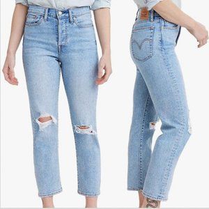 LAST CHANCE Levi's High Rise Straight Leg Medium Wash Distressed Jeans